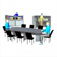Столы для переговоров и конференций, ресепшены